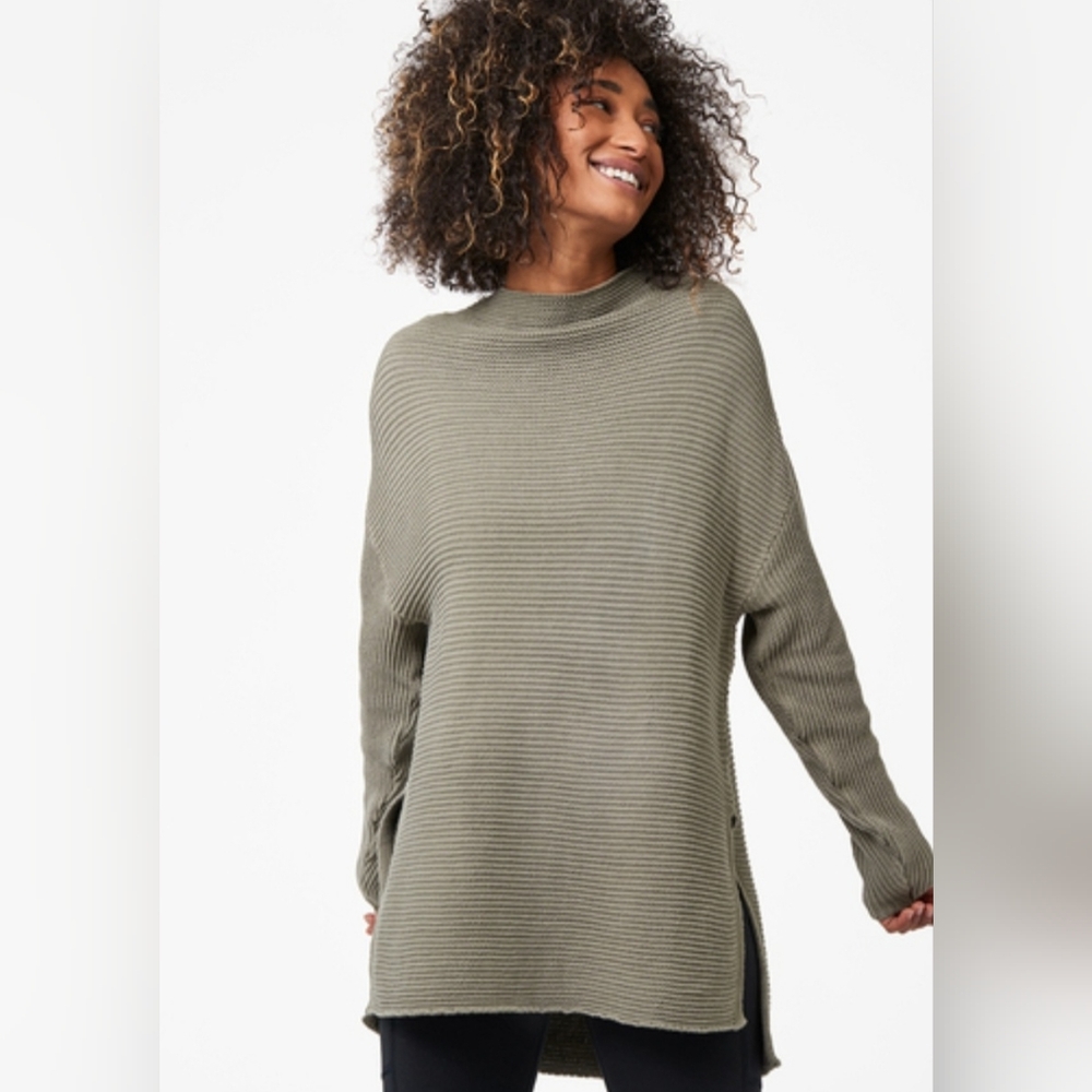 Pact Women's Mink Grey Sweater Tunic, Size M
